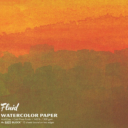 Fluid Watercolor Paper Blocks - Cold Pressed 6"x8" 15 Sheet Pack