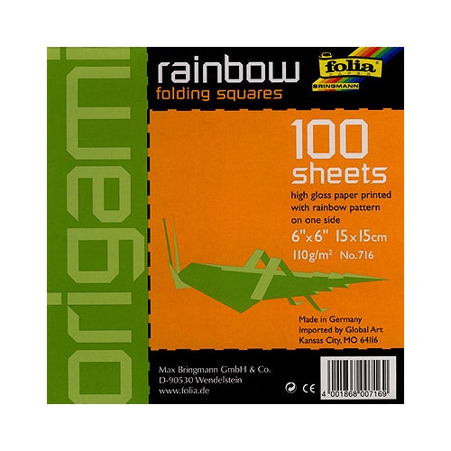 Origami Rainbow Folding Squares - Pack of 100 6"x6" Sheets Origami Rainbow Folding Squares - Pack of 100 6"x6" Sheets