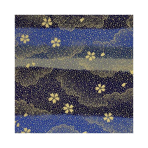 Flowers Falling Against Night Sky - Chiyogami Paper flowers falling against night sky - chiyogami paper 