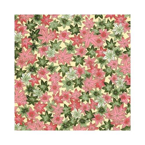 Pink &amp; Green Leaves - Chiyogami Paper Pink &amp; Green Leaves - Chiyogami Paper