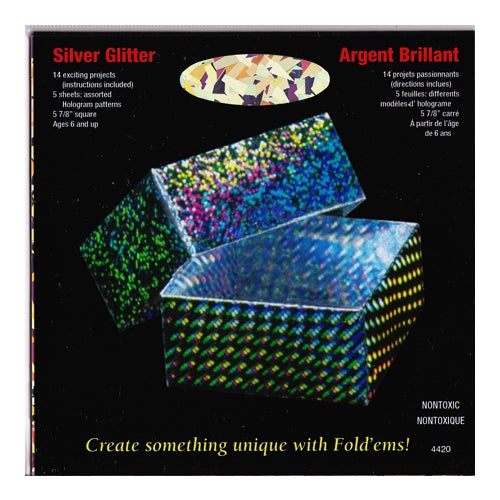 Origami Paper - Silver Glitter Hologram Patterns Origami Paper - Silver Glitter Hologram Patterns