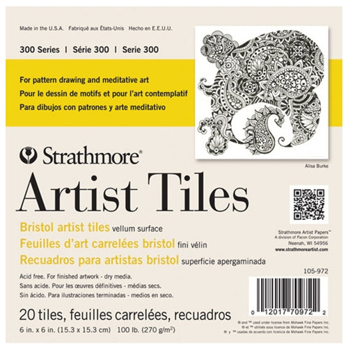 Strathmore Artist Tiles - Bristol Vellum - 6"x6" 20 Tiles 6"x6" - 20 Tiles