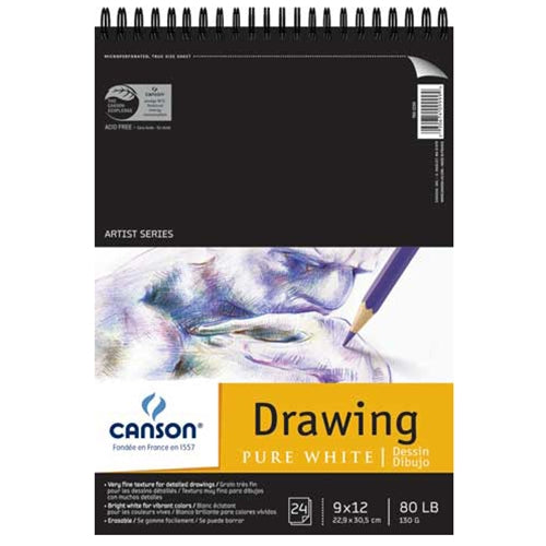 Canson Pure White Drawing Pad 9"x 12" - 24 Sheet Pad