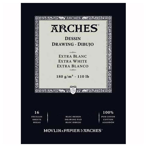 Arches Drawing Paper - Extra White 10"x14" - 16 Sheet Pad
