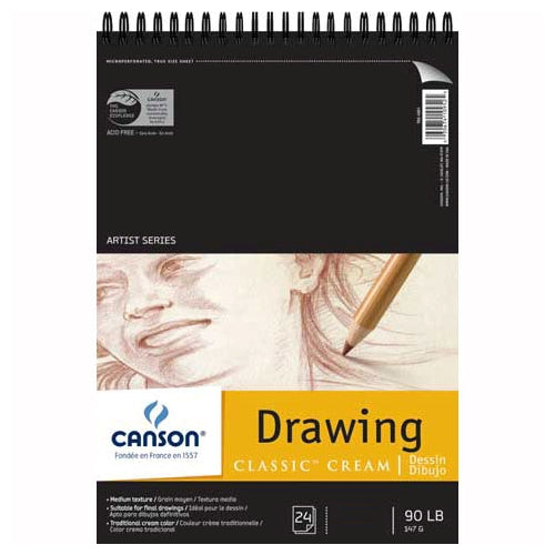 Canson Classic Cream Drawing Pads 9"x12" - 24 Sheet Pad
