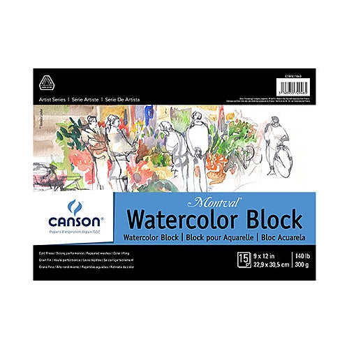 Canson Montval Watercolor 140 lb Cold-Pressed Blocks 4'x6" - 15 Sheets