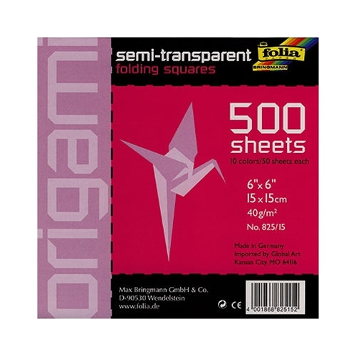 Folia Origami Semi-Transparent Folding Squares - 500 6"x6" Sheets Folia Origami Semi-Transparent Folding Squares - 500 6"x6" Sheets