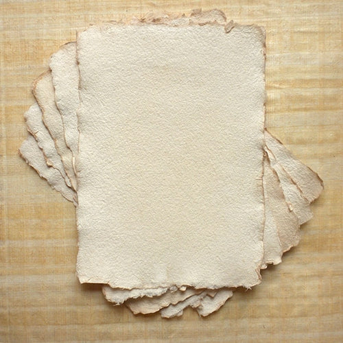 Hemp Paper - 250 gsm 5.83x8.27" Antique Feather Deckle (5 Sheet Pack) Hemp Paper - 250 gsm 5.83x8.27" Antique Feather Deckle (5 Sheet Pack)