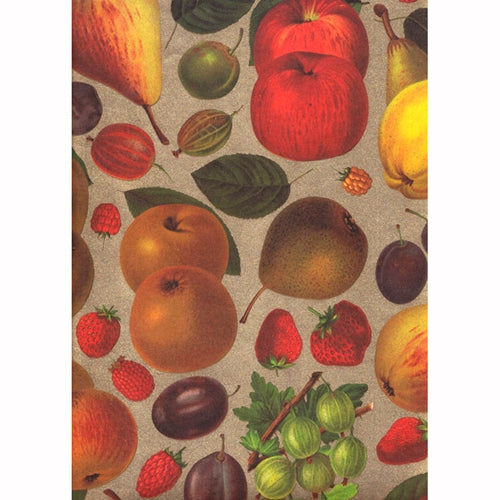Rossi Decorative Paper - Assorted Fruits on Metallic Gold 28"x40" Sheet Rossi Decorative Paper - Assorted Fruits on Metallic Gold 28"x40" Sheet