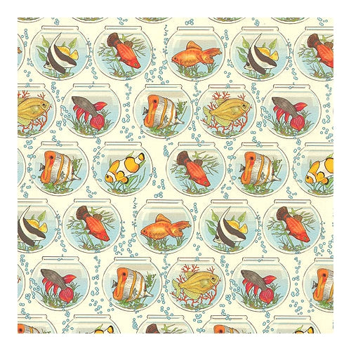 Rossi Decorative Paper - Fish in Bowls 28"x40" Sheet Rossi Decorative Paper - Fish in Bowls 28"x40" Sheet
