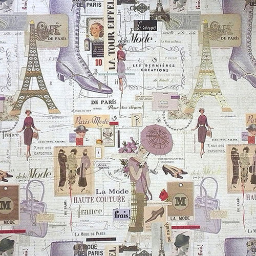 Rossi Decorated Papers from Italy - Collage of Fashion 28"x40" Sheet Rossi Decorated Papers from Italy - Collage of Fashion 28"x40" Sheet