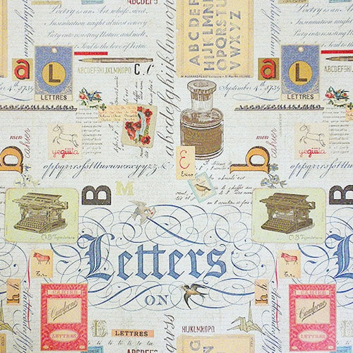 Rossi Decorated Papers from Italy - Collage of Letters 28"x40" Sheet Rossi Decorated Papers from Italy - Collage of Letters 28"x40" Sheet