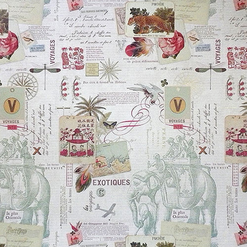 Rossi Decorated Papers from Italy - Collage of Voyages 28"x40" Sheet Rossi Decorated Papers from Italy - Collage of Voyages 28"x40" Sheet