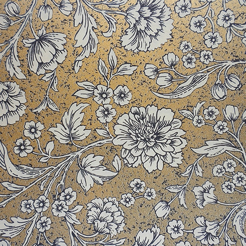 Rossi Decorative Paper from Italy- Flowers on Metallic Gold 28x40 Inch Sheet Rossi Decorative Paper from Italy- Flowers on Metallic Gold 28x40 Inch Sheet