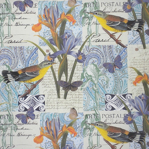 Rossi Decorative Paper from Italy- Birds and Iris 28x40 Inch Sheet Rossi Decorative Paper from Italy- Birds and Iris 28x40 Inch Sheet