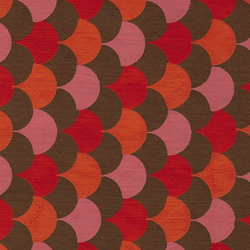 Deco Dragonscale Screenprinted Paper - Pink/Red/Orange on Brown Paper 22"x30" Sheet deco dragonscale screenprinted paper - pink/red/orange on brown paper 22"x30" sheet 