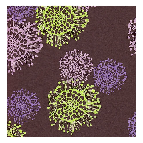 India Floral Screenprints - Chocolate Brown Passion Flower 21"x29" Sheet chocolate brown passion flower 21"x29" sheet 