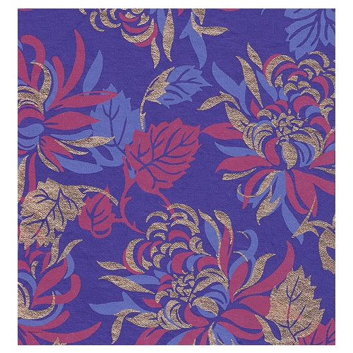 India Floral Screenprints - Deep Indigo Spider Mums 21"x29" Sheet deep indigo spider mums 21"x29" sheet 