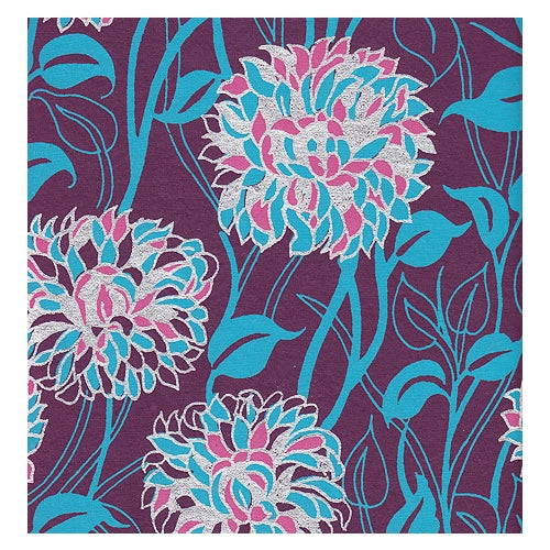India Floral Screenprints - Majestic Purple Peonies 21"x29" Sheet Majestic Purple Peonies 21"x29" Sheet