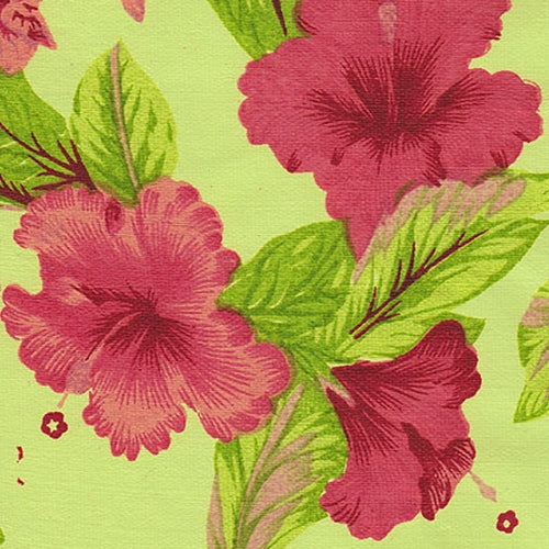 India Floral Screenprints - Pink Hibiscus on Green 22"x30" Sheet pink hibiscus on green 22"x30" sheet 