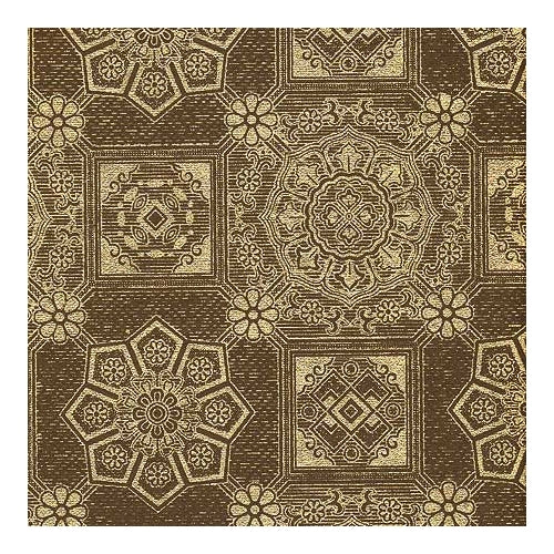 Metallic Medallion Printed Paper - Gold Pattern on Brown Paper 22"x30" Sheet metallic medallion printed paper - gold pattern on brown paper 22"x30" sheet 