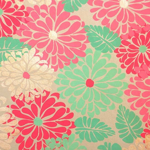 Printed Cotton Paper from India- Flowers in Gold/Pink/Red on Tan Paper 22x30 Inch Sheet printed cotton paper from india- flowers in gold/pink/red on tan paper 22x30 inch sheet 