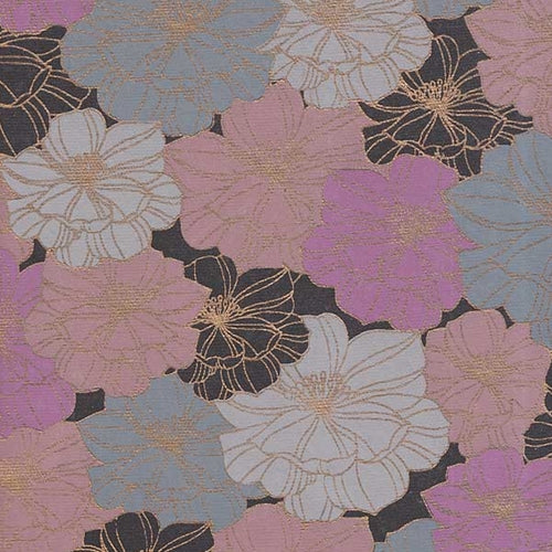 Printed Cotton Paper from India- Retro Flowers in Pink/Gray/Black on Black Paper 22x30 Inch Sheet printed cotton paper from india- retro flowers in pink/gray/black on black paper 22x30 inch sheet 