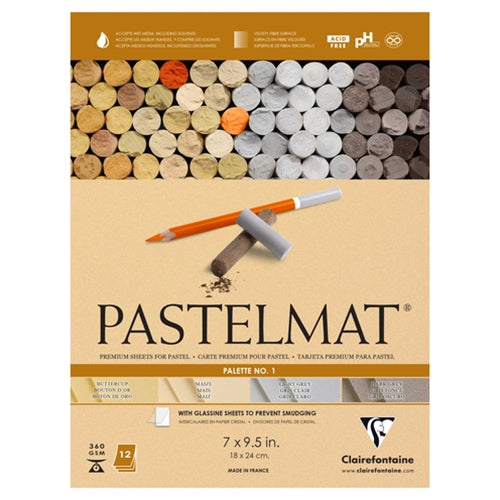 Pastelmat Pad Palette 1 (Maize, Buttercup, Dark Grey, Light Grey) 7" x 9.5"