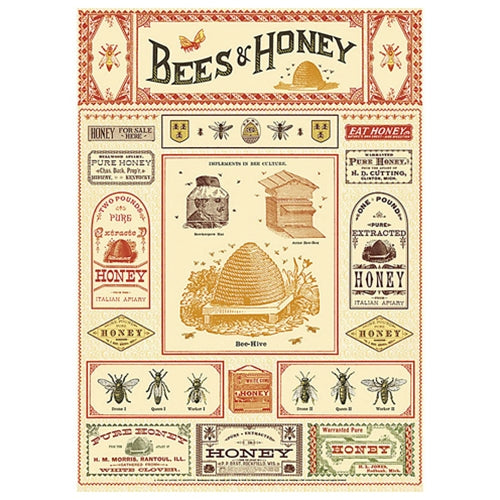 Cavallini Decorative Paper - Bees &amp; Honey 20"x28" Sheet Cavallini Decorative Paper - Bees &amp; Honey 20"x28" Sheet