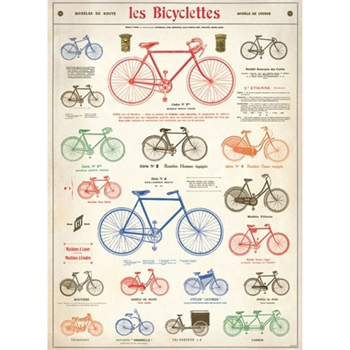 Cavallini Decorative Paper - Les Bicyclettes 20"x28" Sheet Cavallini Decorative Paper - Les Bicyclettes 20"x28" Sheet