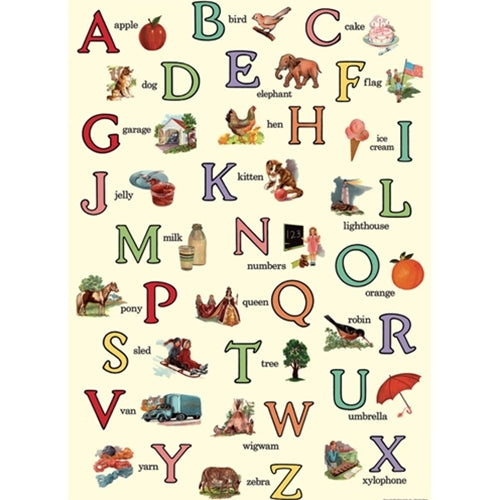 Cavallini Decorative Paper - Illustrated Alphabet 20"x28" Sheet Cavallini Decorative Paper - Illustrated Alphabet 20"x28" Sheet
