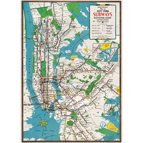 Cavallini Decorative Paper - New York City Subway Map 20"x28" Sheet Cavallini Decorative Paper - New York City Subway Map 20"x28" Sheet