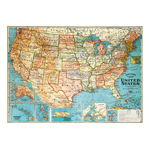 Cavallini Decorative Paper - USA Map 20"x28" Sheet Cavallini Decorative Paper - USA Map 20"x28" Sheet