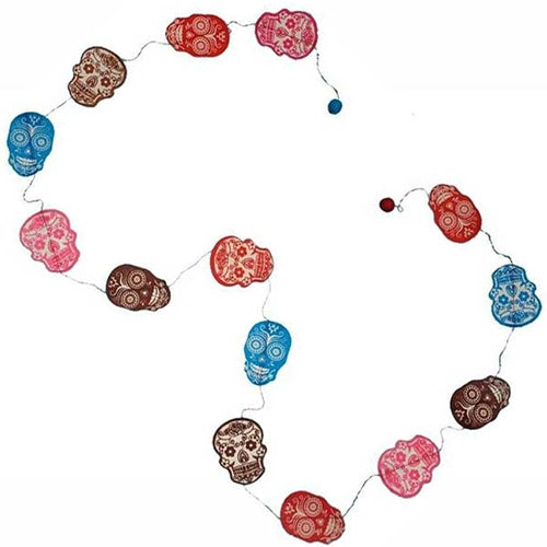 Decorative Paper Garland - Multicolor Sugar Skulls Decorative Paper Garland- Multicolor Sugar Skulls