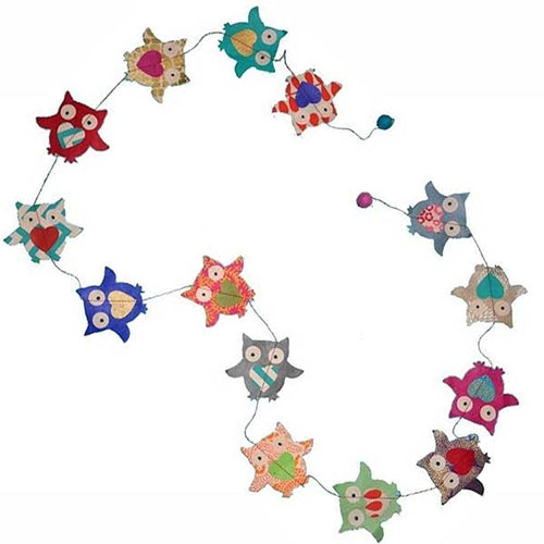 Decorative Paper Garland - Multicolor Owls Decorative Paper Garland- Multicolor Owls