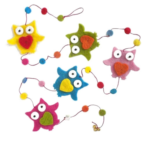 Decorative Felt Garland- Owls "Owls" Felt Garland from Nepal
